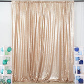 Lofaris Champagne Glitter Sequin Fabric Photography Booth Backdrop